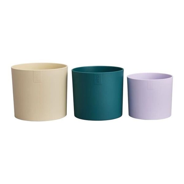 Pots de fleur 14 cm blanc vert violet 14 x 13.8 x hauteur 12 cm - Intérieur 100  recyclé