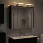 vidaXL Armoire Miroir de Salle de Bain Chêne noir 63 5 x 16 x 62 5 cm