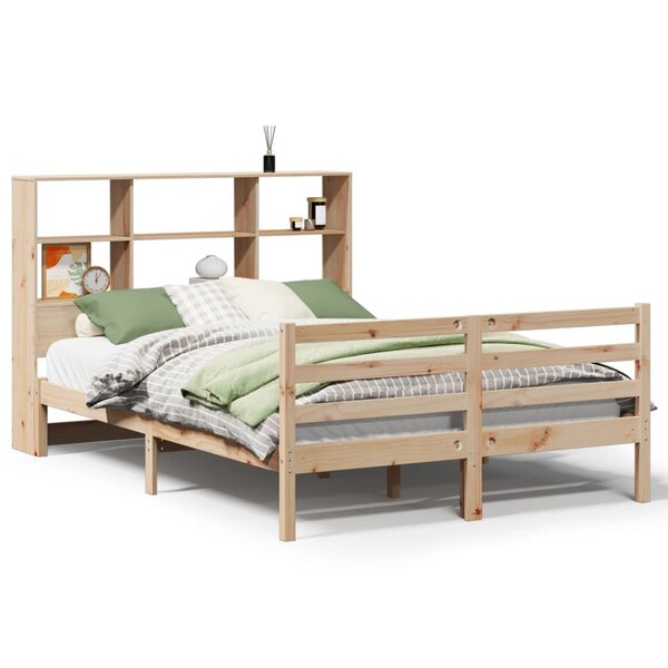 vidaXL Lit bibliothèque sans matelas 160x200 cm bois massif de pin
