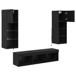 vidaXL Meubles TV muraux 5 Pièces Chêne noir 60 x 30 x 30 cm