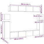 vidaXL Ensemble meuble TV 8 Pièces Chêne noir 100 x 30 x 30 cm