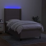 vidaXL Sommier à lattes de lit matelas et LED Taupe 80x200cm Tissu