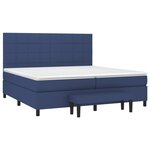 vidaXL Sommier à lattes de lit avec matelas Bleu 200x200 cm Tissu