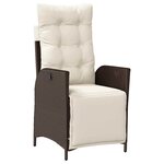 vidaXL Ensemble à manger de jardin et coussins 9 Pièces marron poly rotin