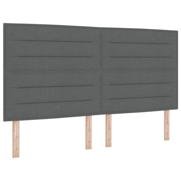 vidaXL Tête de lit LED avec bandes LED Gris foncé 180 cm tissu