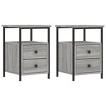 vidaXL Tables de chevet 2 Pièces sonoma gris 34x35 5x50cm bois ingénierie
