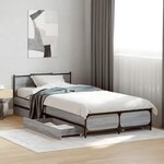 vidaXL Cadre de lit avec tiroirs sans matelas sonoma gris 100x200 cm