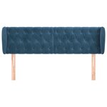 vidaXL Tête de lit avec oreilles Bleu foncé 147x23x78/88 cm Velours