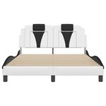 vidaXL Cadre de lit avec LED sans matelas blanc et noir 140x190 cm