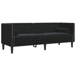 vidaXL Canapé Chesterfield Argyle Noir 194 x 74.5 x 70.5 cm Velours