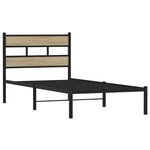 vidaXL Cadre de lit en métal sans matelas chêne sonoma 75x190 cm