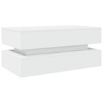 vidaXL Table basse avec lumières LED blanc 90x50x40 cm