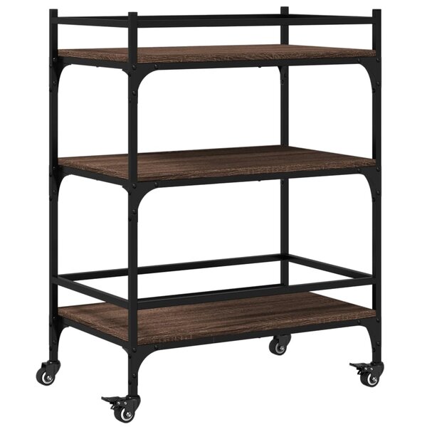 vidaXL Chariot de cuisine chêne marron 65x40x86 5 cm bois d'ingénierie