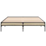 vidaXL Cadre de lit chêne sonoma 140x200 cm bois d'ingénierie et métal