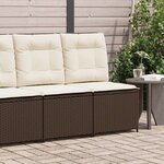 vidaXL Canapé inclinable de jardin avec coussins marron résine tressée