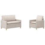 vidaXL Ensemble de Canapés 2 Pièces Crème Polyester