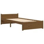 vidaXL Cadre de lit sans matelas marron miel bois massif 75x190 cm