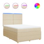 vidaXL Sommier à lattes de lit avec matelas Crème 140x190 cm Tissu