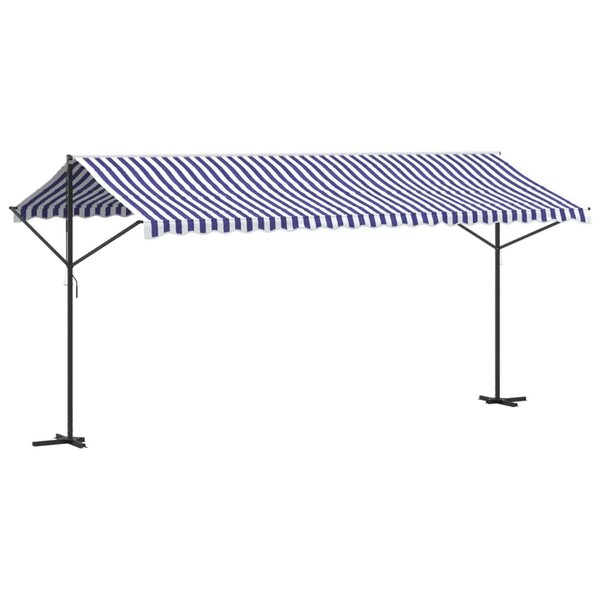 vidaXL Auvent autoportant bleu et blanc 500x300 cm tissu et acier