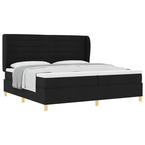 vidaXL Lit à ressorts avec matelas gris foncé 90x190 cm Noir tissu