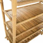 vidaXL Rack à chaussures avec étagère Naturel 6 niveaux Bambou