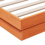 vidaXL Cadre de lit à LED sans matelas 135x190 cm bois massif