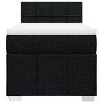 vidaXL Sommier à lattes de lit avec matelas Noir 100x200 cm Tissu