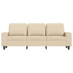 vidaXL Canapé à 3 places Crème 180 cm Tissu