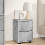 vidaXL Tables de chevet avec tiroir 2 Pièces Gris béton 30 5 x 30 x 43 cm