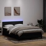 vidaXL Sommier à lattes de lit avec matelas et LED noir 160x210 cm velours