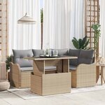 vidaXL Ensemble de canapé de jardin 5 Pièces Beige 100 x 55 x 73 cm
