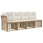 vidaXL Ensemble de canapés d'extérieur Naturel Polyester
