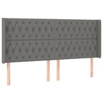 vidaXL Sommier à lattes de lit matelas LED Gris foncé 200x200 cm Tissu