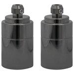 vidaXL Douilles de lampe 2 Pièces noir brillant E27