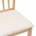 vidaXL Chaises à manger coussins 2 Pièces naturel bois massif caoutchouc