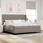vidaXL Lit à ressorts avec matelas Taupe 200 x 200 cm tissu