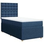 vidaXL Sommier à lattes de lit avec matelas Bleu 90x200 cm Tissu