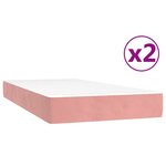 vidaXL Sommier à lattes de lit avec matelas Rose 200x200 cm Velours