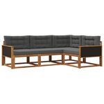 vidaXL Ensemble de canapés d'extérieur 4 pc Naturel et Anthracite