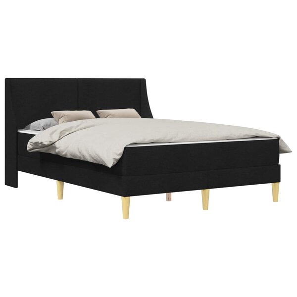 vidaXL Cadre de lit avec matelas Noir 120 x 190 cm Polyester