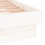 vidaXL Cadre de lit à LED blanc 140x200 cm bois massif