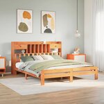 vidaXL Lit bibliothèque sans matelas cire marron 200x200 cm pin massif