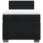 vidaXL Sommier à lattes de lit avec matelas noir simple velours