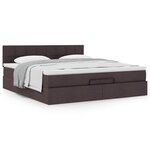 VidaXL Cadre de lit ottoman avec matelas marron foncé 180x200 cm tissu