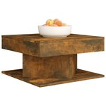 vidaXL Table basse Chêne fumé 57x57x30 cm Bois d'ingénierie