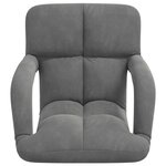 vidaXL Fauteuil de sol ajustable Gris foncé Velours