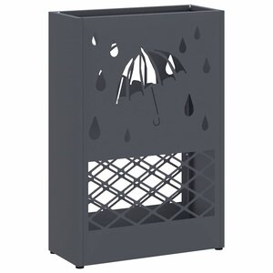 vidaXL Porte-parapluie avec stockage Anthracite 28 x 12 x 41 cm Acier