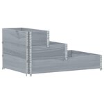vidaXL Lit surélevé à 3 niveaux gris 120x80 cm bois de pin massif