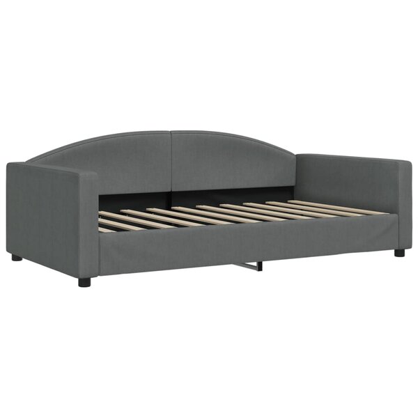 vidaXL Lit de jour gris foncé 100x190 cm tissu