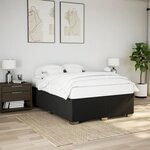 vidaXL Sommier à lattes de lit avec matelas Noir 140x200 cm Tissu